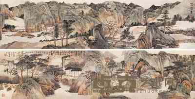 萧梅春 山水清音图 手卷 263×33cm